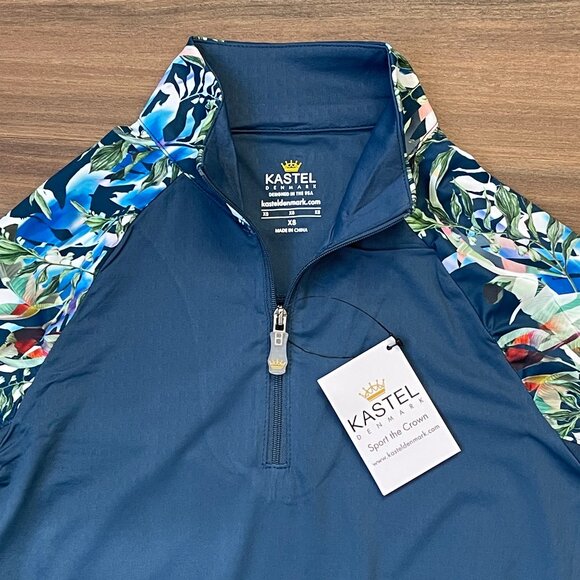 Kastel Denmark Women's Longsleeve Sun Shirt - Sailor Blue Botanical - XS - Picture 2 of 4